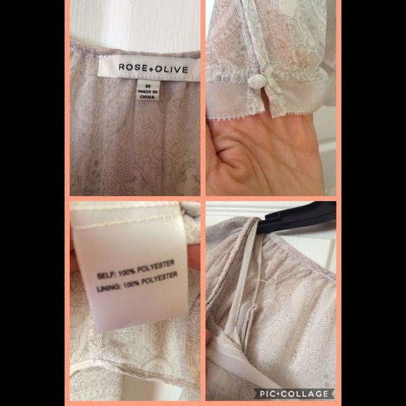 NWOT Blouse w/Tank Underneath Paisley Grey Print - Picture 7 of 7